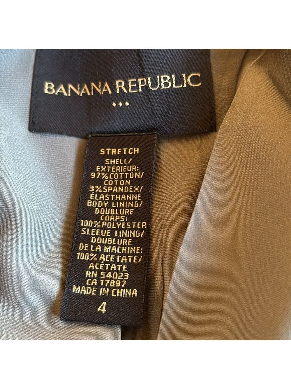 Banana Republic Grey One Button Blazer Size 4 - Picture 8 of 8
